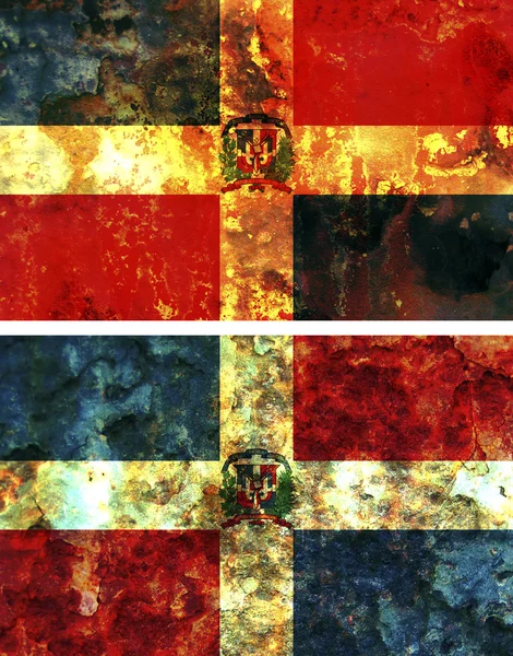 Old flag of dominican republic — Stock Photo, Image