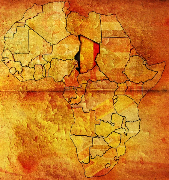 Chade no mapa da África — Fotografia de Stock