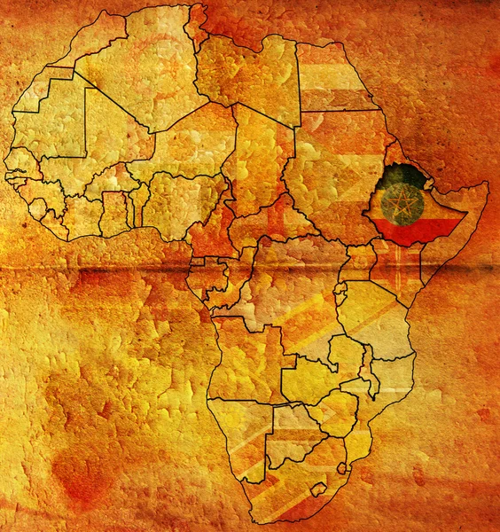 Etiophia auf der afrikanischen Karte — Stockfoto