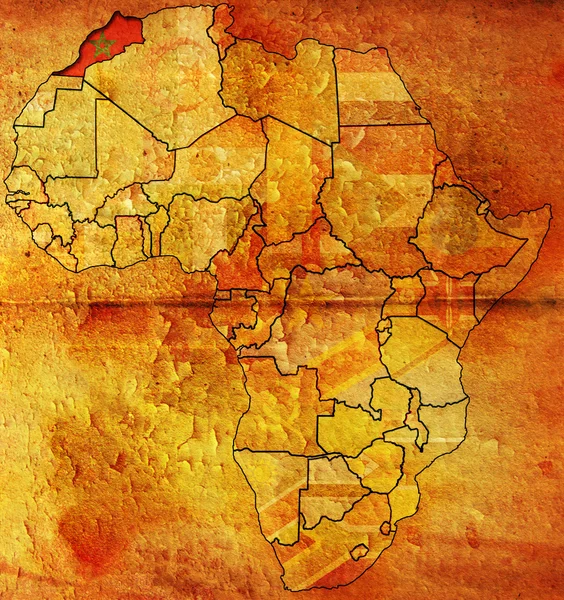 Marokko auf der Afrika-Karte — Stockfoto