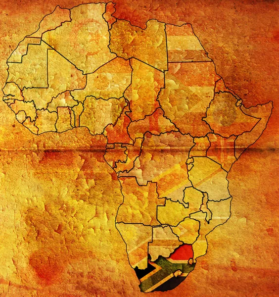 RSA op Afrika kaart — Stockfoto