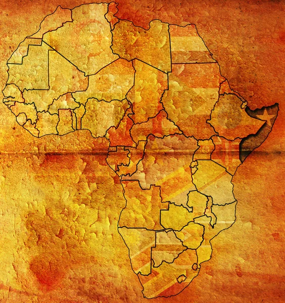 Somalië op Afrika kaart — Stockfoto