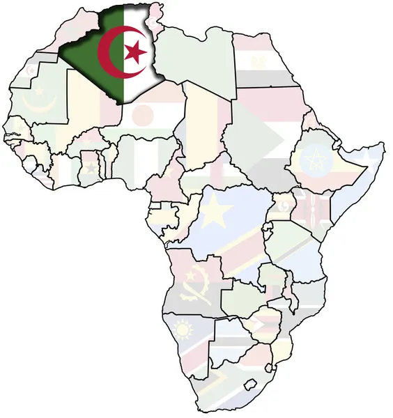 Mapa da Argélia em África — Fotografia de Stock