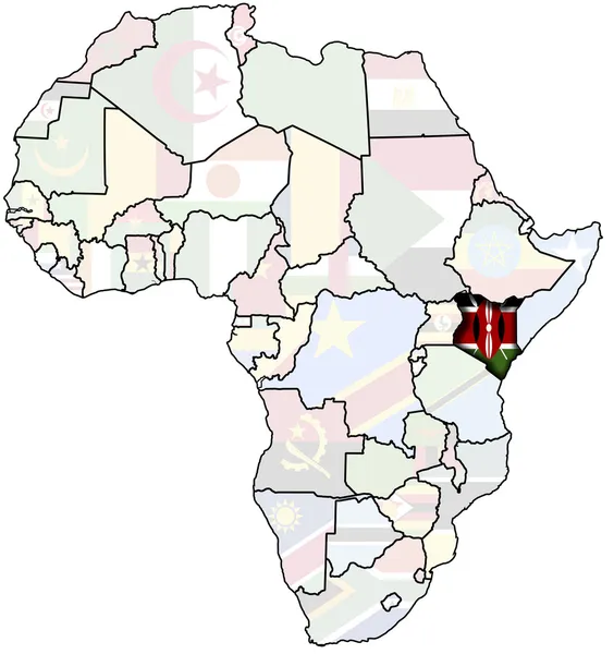 Quénia sobre África mapa — Fotografia de Stock