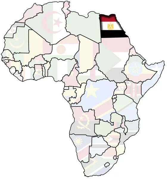 Єгипет на Африка карта — стокове фото