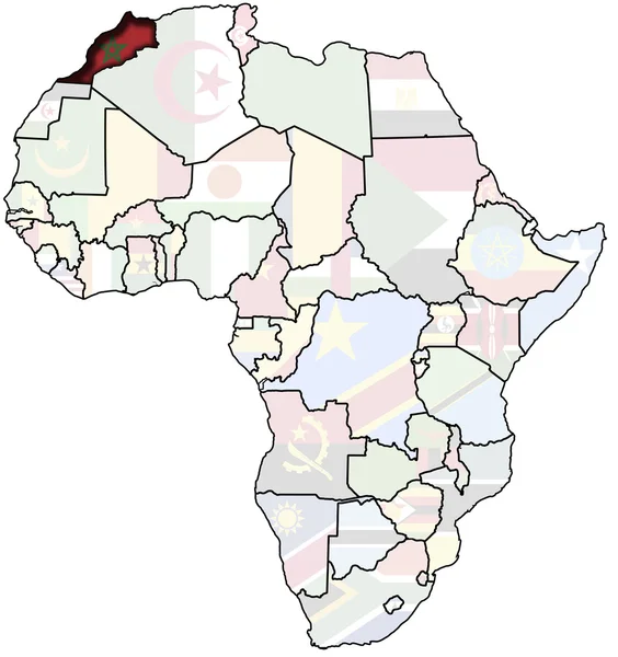 Morocco on africa map — Stock Photo, Image