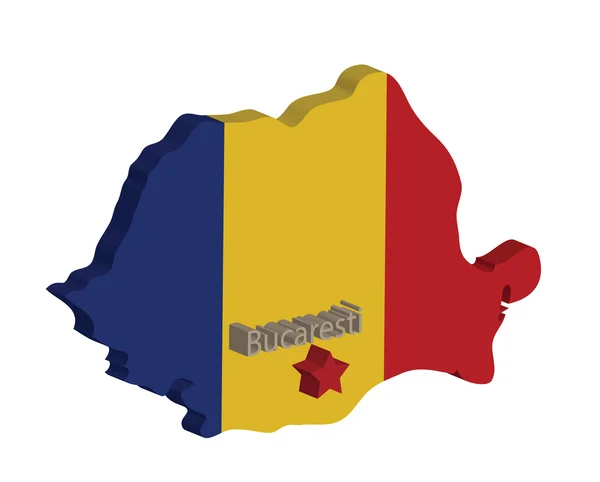 Romania 3d — Vettoriale Stock
