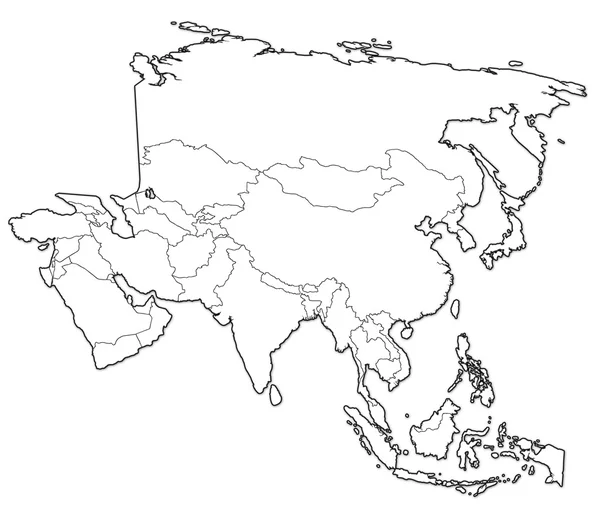 亚洲的政治地图 — 图库照片