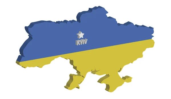 3D mapa Ukrajiny — Stockový vektor