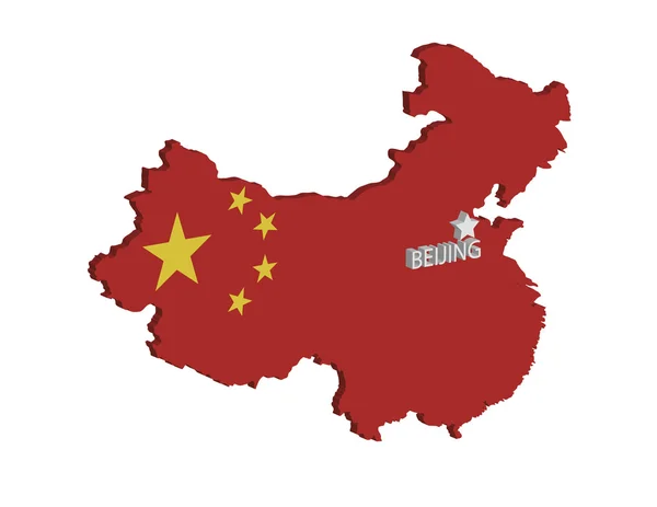 3d mapa de China — Vector de stock