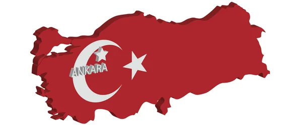 3D mapa Turcji — Wektor stockowy