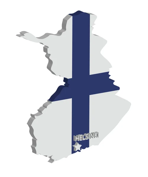 3D Finlandiya Haritası — Stok Vektör