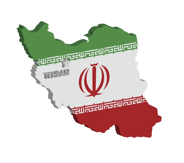 伊朗的 3d 地图 — 图库矢量图片