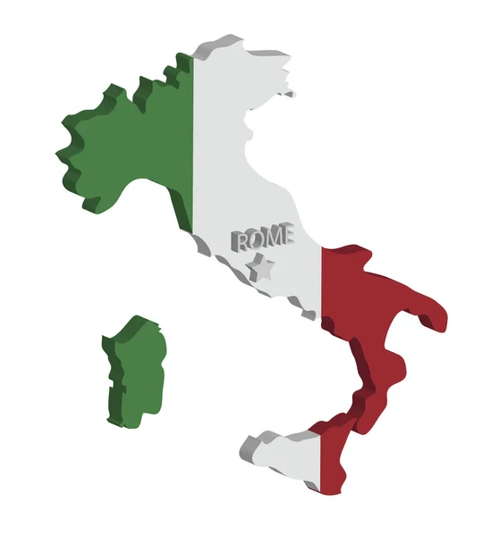 3D İtalya Haritası — Stok Vektör