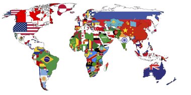 Political map of world clipart