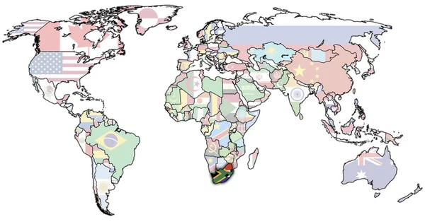 RSA στο χάρτη του κόσμου — Φωτογραφία Αρχείου