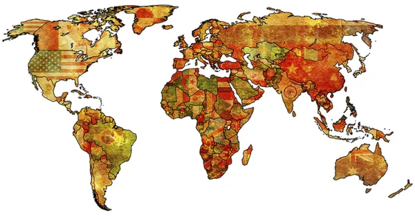 Isolated political map of world — Stock Photo, Image