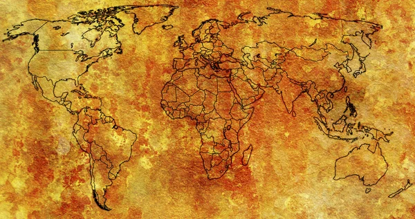 Παλιό πολιτικό χάρτη του κόσμου — Φωτογραφία Αρχείου