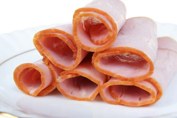 Ham rolled up. — Stock Photo, Image