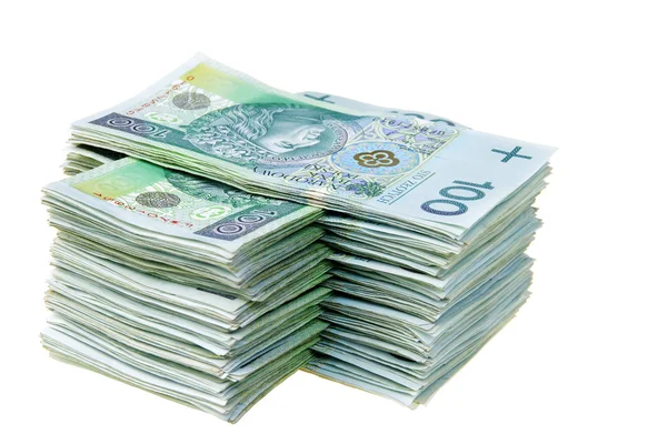Pilha de dinheiro polonês — Fotografia de Stock