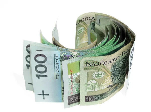 Scroll geld over Wit — Stockfoto