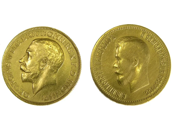 分離されたゴールド コイン — ストック写真