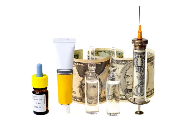 Medicin and money — Stock Photo, Image