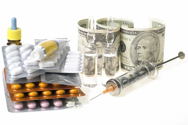 Medicin and money — Stock Photo, Image