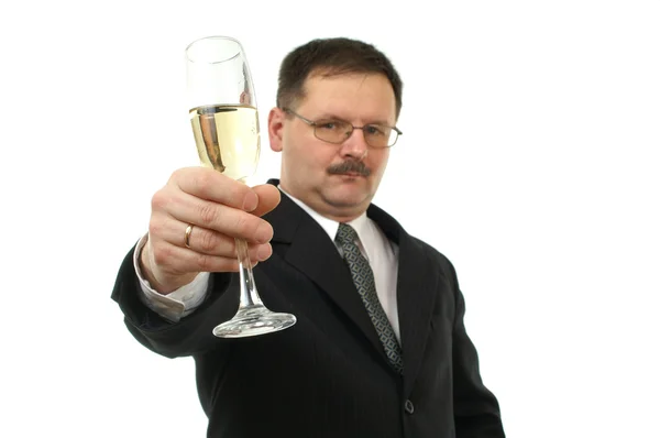 Business men with champagne. — Stock Photo, Image