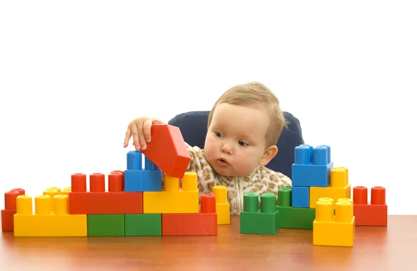 Bambino carino con blocchi — Foto Stock