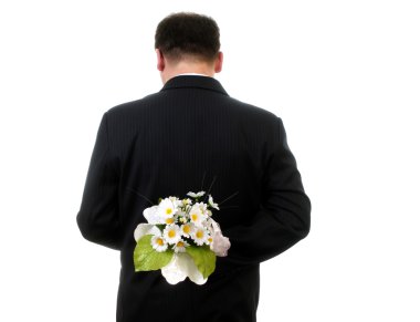 Man with flower clipart