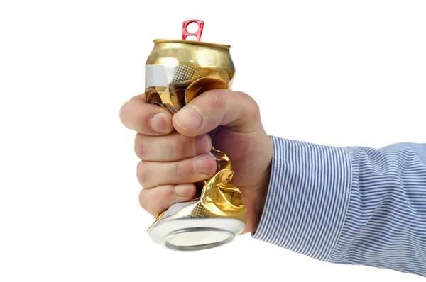 ビール缶の粉砕 — ストック写真
