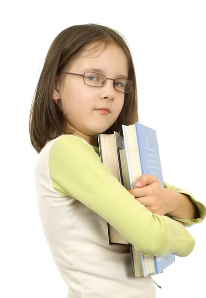 Jeune fille avec des livres — Photo