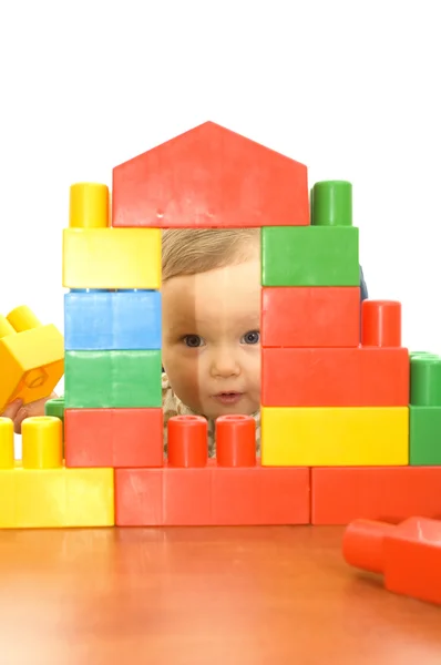 stock image Cute baby with blocks