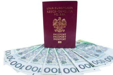 Passport and money clipart