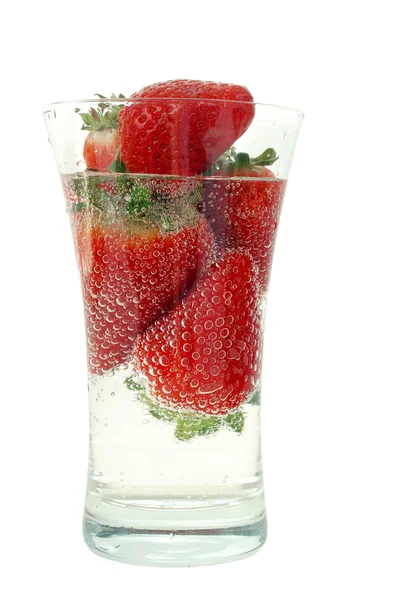 Strawberry in glass — Stock Photo, Image