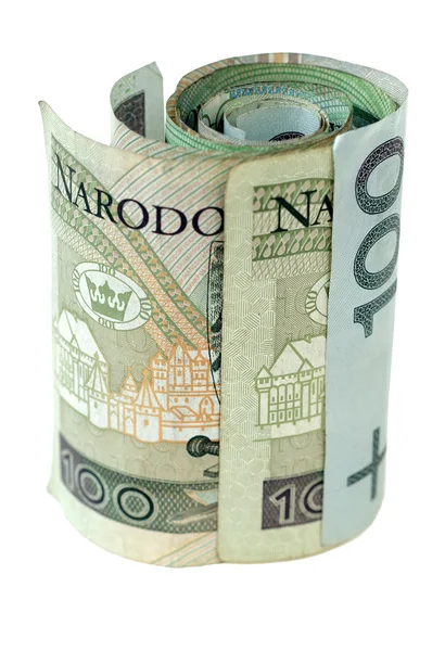 Scroll polish money — Stock Photo, Image