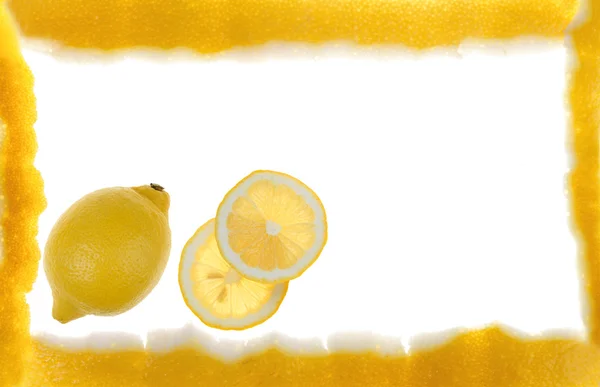 Zitrone im Rahmen — Stockfoto