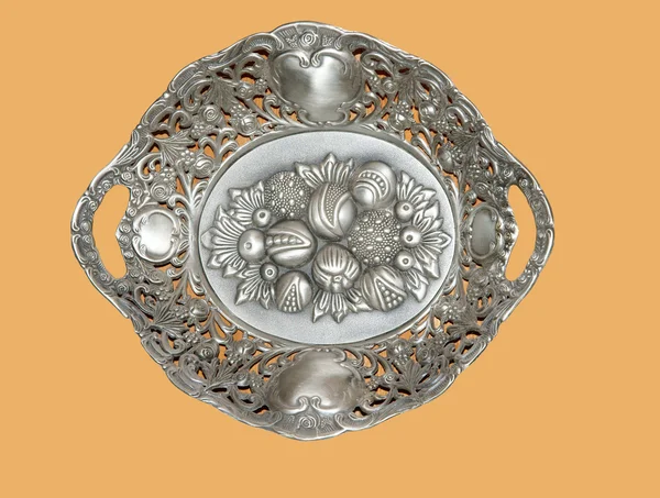 Silver dish — Stock Photo, Image