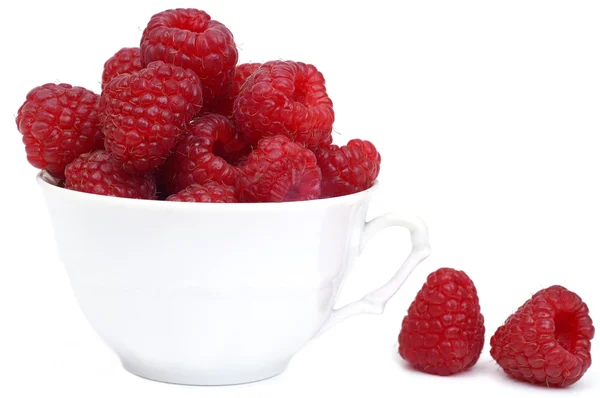 Raspberry on glass cup — Stock Photo, Image