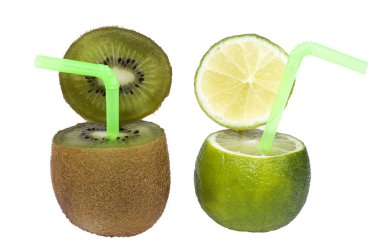 Lime and kiwi abstract fruit drink. clipart