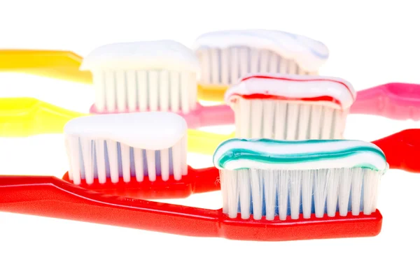 Gosok dengan pasta gigi — Stok Foto