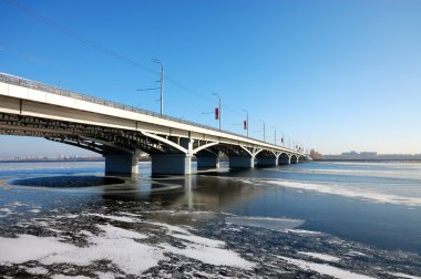 Bridge on storage pond clipart