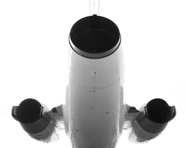 Yolcu uçağı, görünümü arkasında — Stok fotoğraf