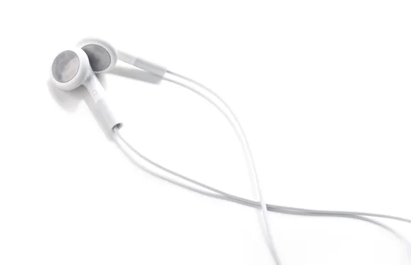 Białe słuchawki — Zdjęcie stockowe