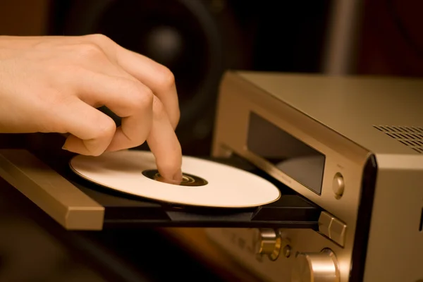 HiFi přijímač s diskem otevřené — Stock fotografie