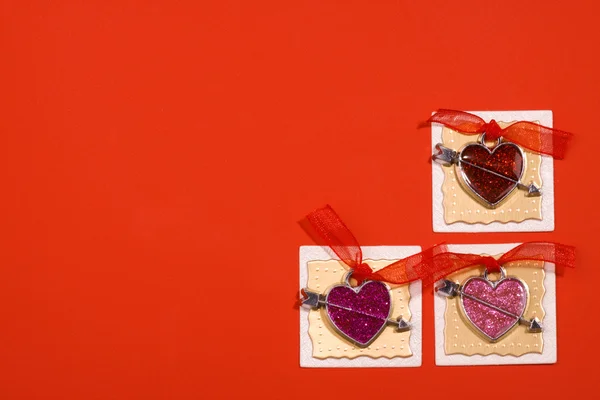 Аксессуары для открытки Святого Валентина — стоковое фото