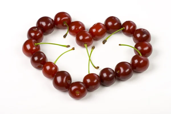 Cherry in heart's form — Stock Photo, Image