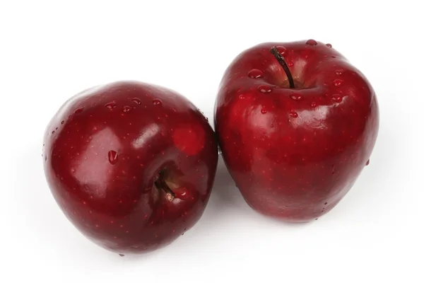 stock image Two fresh apples with drops