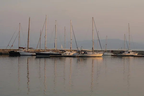 stock image Boats on sunset